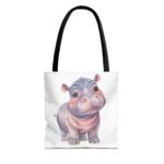 Cute Hippo Tote Bag: Perfect for Shopping, Beach, Gifts, Animal Lovers, Eco-Friendly