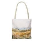 Watercolor Landscape Tote Bag, Floral Field Bag, Eco-Friendly Shopping Tote, Summer Picnic Essential, Gift for Nature Lovers - Image 14