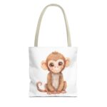 Adorable Monkey Tote Bag, Cute Animals Shopping Bag, Gift for Animal Lovers, Eco-friendly Tote, Fun Everyday Use - Image 13
