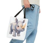 Adorable Rhino Tote Bag - Kid's Accessory, Eco-Friendly Gift, Animal Lover Tote, Fun For Birthdays, Everyday Carry - Image 3