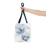 Blue Floral Tote Bag, Watercolor Flower Shopper, Eco-Friendly Carryall, Everyday Use, Gift for Her, Spring, Summer Essentials - Image 20