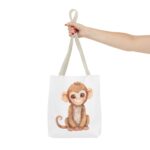 Adorable Monkey Tote Bag, Cute Animals Shopping Bag, Gift for Animal Lovers, Eco-friendly Tote, Fun Everyday Use - Image 16