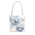Blue Floral Tote Bag, Watercolor Flower Shopper, Eco-Friendly Carryall, Everyday Use, Gift for Her, Spring, Summer Essentials - Image 9