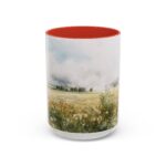 Watercolor Floral Mug – Ceramic Coffee Cup with Colored Handle, 11oz / 15oz - Image 13