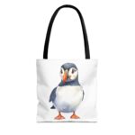 Puffin Tote Bag - Cute Animal Eco-Friendly Shopping Bag, Beach, Gift for Bird Lovers, Reusable Grocery Bag, Summer accessory