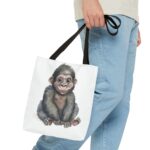 Adorable Monkey Tote Bag, Cute Animal Lover Gift, Eco-Friendly Shopping Bag, Fun Beach Bag, Unique Gift for Kids - Image 3
