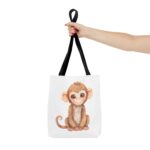 Adorable Monkey Tote Bag, Cute Animals Shopping Bag, Gift for Animal Lovers, Eco-friendly Tote, Fun Everyday Use - Image 4