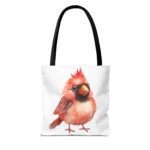Cute Cardinal Tote Bag, Bird Lover Gift, Reusable Shopping Bag, Floral Design, Nature Enthusiast Decor, Earth Day Accessory - Image 2