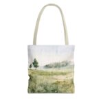 Watercolor Landscape Tote Bag, Eco-Friendly Shopping Bag, Beach Bag, Gift for Nature Lovers, Floral Design Carryall - Image 13