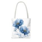 Elegant Floral Tote Bag | Stylish Blue Watercolor Design | Perfect for Shopping, Gifts, Beach, Travel, or Everyday Use - Image 10