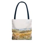 Watercolor Landscape Tote Bag, Floral Field Bag, Eco-Friendly Shopping Tote, Summer Picnic Essential, Gift for Nature Lovers - Image 17