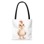 Cute Chicken Tote Bag, Farmer's Market Bag, Animal Lover Gift, Eco-Friendly Shopping Bag, Easter Gift, Chick Design Tote - Image 2