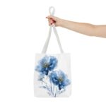 Elegant Floral Tote Bag | Stylish Blue Watercolor Design | Perfect for Shopping, Gifts, Beach, Travel, or Everyday Use - Image 12