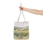 Serene Landscape Tote Bag, Nature Lover's Tote, Eco-Friendly Shopping Tote, Gift for Her, Boho Bag, Floral Design - Image 12