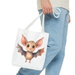 Adorable Bat Tote Bag, Cute Animal Lover Gift, Halloween Accessory, Eco-Friendly Shopping Bag, Whimsical Bat Design - Image 11