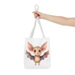 Adorable Bat Tote Bag, Cute Animal Lover Gift, Halloween Accessory, Eco-Friendly Shopping Bag, Whimsical Bat Design - Image 12