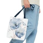 Blue Floral Tote Bag, Watercolor Flower Shopper, Eco-Friendly Carryall, Everyday Use, Gift for Her, Spring, Summer Essentials - Image 19