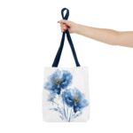 Elegant Floral Tote Bag | Stylish Blue Watercolor Design | Perfect for Shopping, Gifts, Beach, Travel, or Everyday Use - Image 20