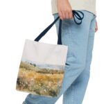 Watercolor Landscape Tote Bag, Floral Field Bag, Eco-Friendly Shopping Tote, Summer Picnic Essential, Gift for Nature Lovers - Image 19