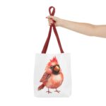 Cute Cardinal Tote Bag, Bird Lover Gift, Reusable Shopping Bag, Floral Design, Nature Enthusiast Decor, Earth Day Accessory - Image 8