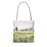 Watercolor Landscape Tote Bag, Eco-Friendly Shopping Bag, Beach Bag, Gift for Nature Lovers, Floral Design Carryall - Image 14