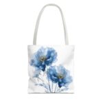 Elegant Floral Tote Bag | Stylish Blue Watercolor Design | Perfect for Shopping, Gifts, Beach, Travel, or Everyday Use - Image 9