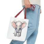 Cute Elephant Tote Bag, Eco-Friendly Bag, Animal Lover Gift, Baby Shower Present, Grocery Tote, AOP Design - Image 7