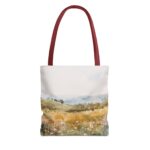 Watercolor Landscape Tote Bag, Floral Field Bag, Eco-Friendly Shopping Tote, Summer Picnic Essential, Gift for Nature Lovers - Image 5