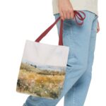 Watercolor Landscape Tote Bag, Floral Field Bag, Eco-Friendly Shopping Tote, Summer Picnic Essential, Gift for Nature Lovers - Image 7