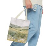 Serene Landscape Tote Bag, Nature Lover's Tote, Eco-Friendly Shopping Tote, Gift for Her, Boho Bag, Floral Design - Image 15