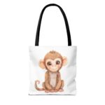Adorable Monkey Tote Bag, Cute Animals Shopping Bag, Gift for Animal Lovers, Eco-friendly Tote, Fun Everyday Use - Image 2