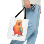 Colorful Parrot Tote Bag - Vibrant Beach Bag, Fun Shopping Tote, Gift for Bird Lovers, Eco-Friendly Accessory, Summer Vibes - Image 3