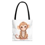 Adorable Monkey Tote Bag, Cute Animals Shopping Bag, Gift for Animal Lovers, Eco-friendly Tote, Fun Everyday Use