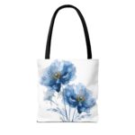 Elegant Floral Tote Bag | Stylish Blue Watercolor Design | Perfect for Shopping, Gifts, Beach, Travel, or Everyday Use - Image 2