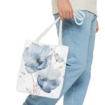 Blue Floral Tote Bag, Watercolor Flower Shopper, Eco-Friendly Carryall, Everyday Use, Gift for Her, Spring, Summer Essentials - Image 11