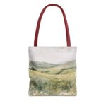 Serene Landscape Tote Bag, Nature Lover's Tote, Eco-Friendly Shopping Tote, Gift for Her, Boho Bag, Floral Design - Image 5