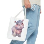 Cute Hippo Tote Bag: Perfect for Shopping, Beach, Gifts, Animal Lovers, Eco-Friendly - Image 11