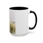Watercolor Floral Mug – Ceramic Coffee Cup with Colored Handle, 11oz / 15oz - Image 2
