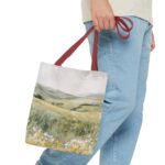 Serene Landscape Tote Bag, Nature Lover's Tote, Eco-Friendly Shopping Tote, Gift for Her, Boho Bag, Floral Design - Image 7