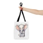 Cute Elephant Tote Bag, Eco-Friendly Bag, Animal Lover Gift, Baby Shower Present, Grocery Tote, AOP Design - Image 4