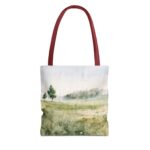 Watercolor Landscape Tote Bag, Eco-Friendly Shopping Bag, Beach Bag, Gift for Nature Lovers, Floral Design Carryall - Image 5