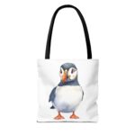 Puffin Tote Bag - Cute Animal Eco-Friendly Shopping Bag, Beach, Gift for Bird Lovers, Reusable Grocery Bag, Summer accessory - Image 2