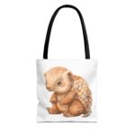 Adorable Pangolin Tote Bag, Cute Animal Bag, Eco-Friendly Shopping Tote, Gift for Animal Lovers, Beach Bag