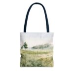 Watercolor Landscape Tote Bag, Eco-Friendly Shopping Bag, Beach Bag, Gift for Nature Lovers, Floral Design Carryall - Image 17