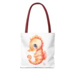 Seahorse Art Tote Bag, Cute Beach Bag, Sea Life Lover Gift, Summertime Accessory, Eco-Friendly Shopping Tote, Unique Ocean Design - Image 6
