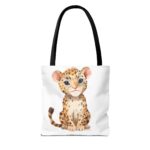 Cute Leopard Tote Bag, Stylish Shopping Bag, Animal Lover Gift, Eco-Friendly Tote, Kids' Accessories, Pet Carry Bag - Image 2