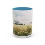 Watercolor Floral Mug – Ceramic Coffee Cup with Colored Handle, 11oz / 15oz - Image 17