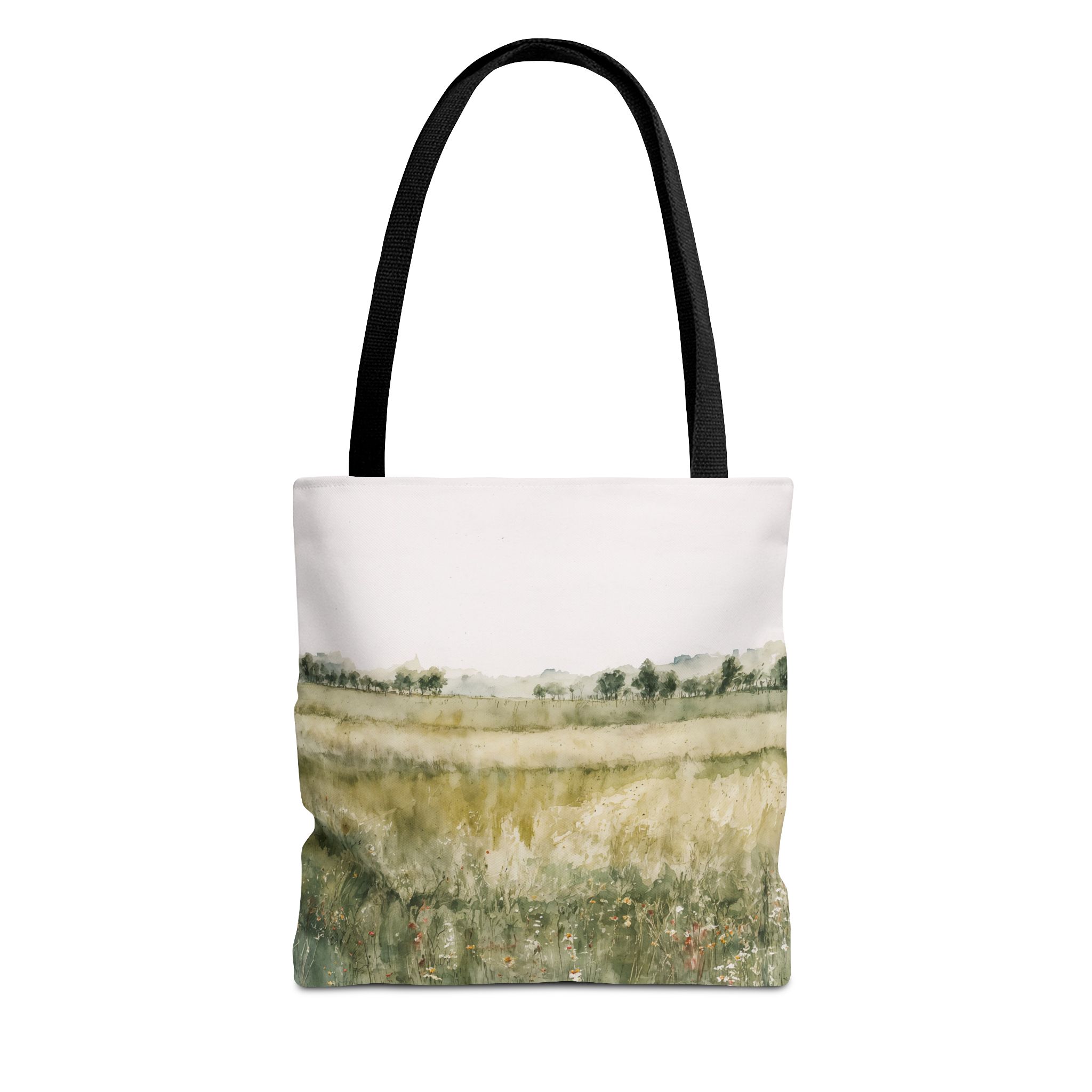 2313143902215200576_2048.jpeg Watercolor Landscape Tote Bag, Reusable Shopping Bag, Eco-Friendly Gift, Art Tote, Bohemian Style Bag, Perfect for Everyday Use - Image 1
