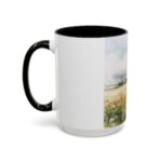 Watercolor Floral Mug – Ceramic Coffee Cup with Colored Handle, 11oz / 15oz - Image 3