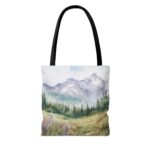 Mountain Landscape Tote Bag - Nature Lover Gift, Eco-Friendly Carryall, Travel Bag, Hiking Accessory, Boho Style - Image 2